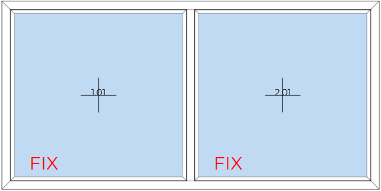 Podwójne okno stałe z PVC